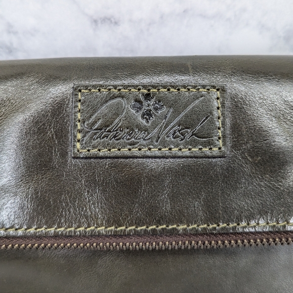 Patricia Nash Dark Olive Green Leather Clutch - Picture 2 of 11